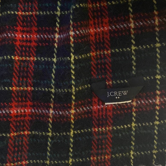 J Crew Scarf red green blue yellow plaid - Picture 3 of 3